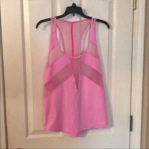 Pink lululemon tank with mesh details